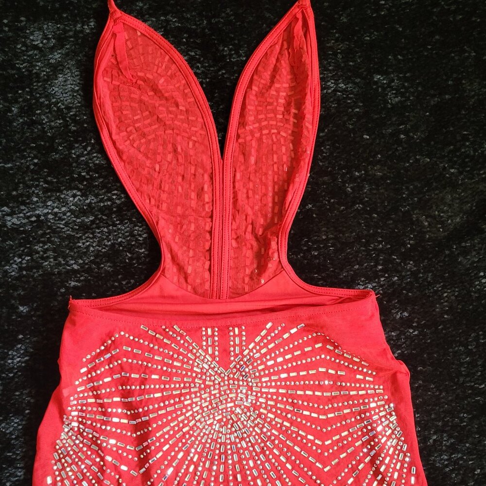 Red Rhinestone Dress - Picture 3 of 4